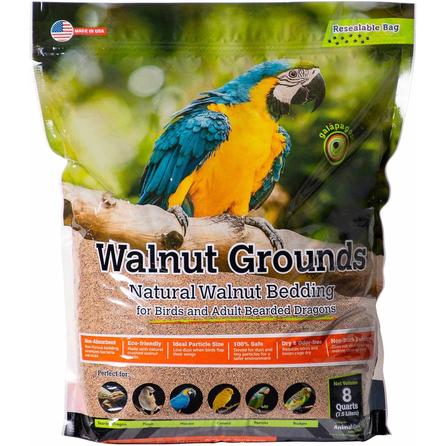 Galapagos Walnut Bedding Reptil Bedding, 8-qt bag