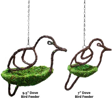 Show full view: Galapagos Woven Bird Feeder, Dove, Fresh Green, 7-in slide 3 of 4