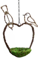 Galapagos Woven Bird Feeder, Sparrow, Fresh Green, 7-in