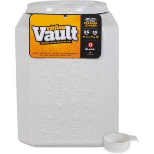 Gamma2 Vittles Vault Pawprint Pet Food Storage, Gray, 35-lb
