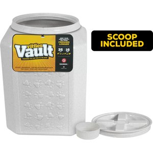 Gamma2 Vittles Vault Pawprint Pet Food Storage, Gray, 35-lb
