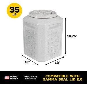 Gamma2 Vittles Vault Pet Food Storage, White, 35-lb