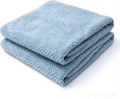 GAPZER Microfiber Fast Dry Soft Absorbent Dog & Cat Bath Towel, 2 count, Blue, Large: 19.7 x 31.5-in