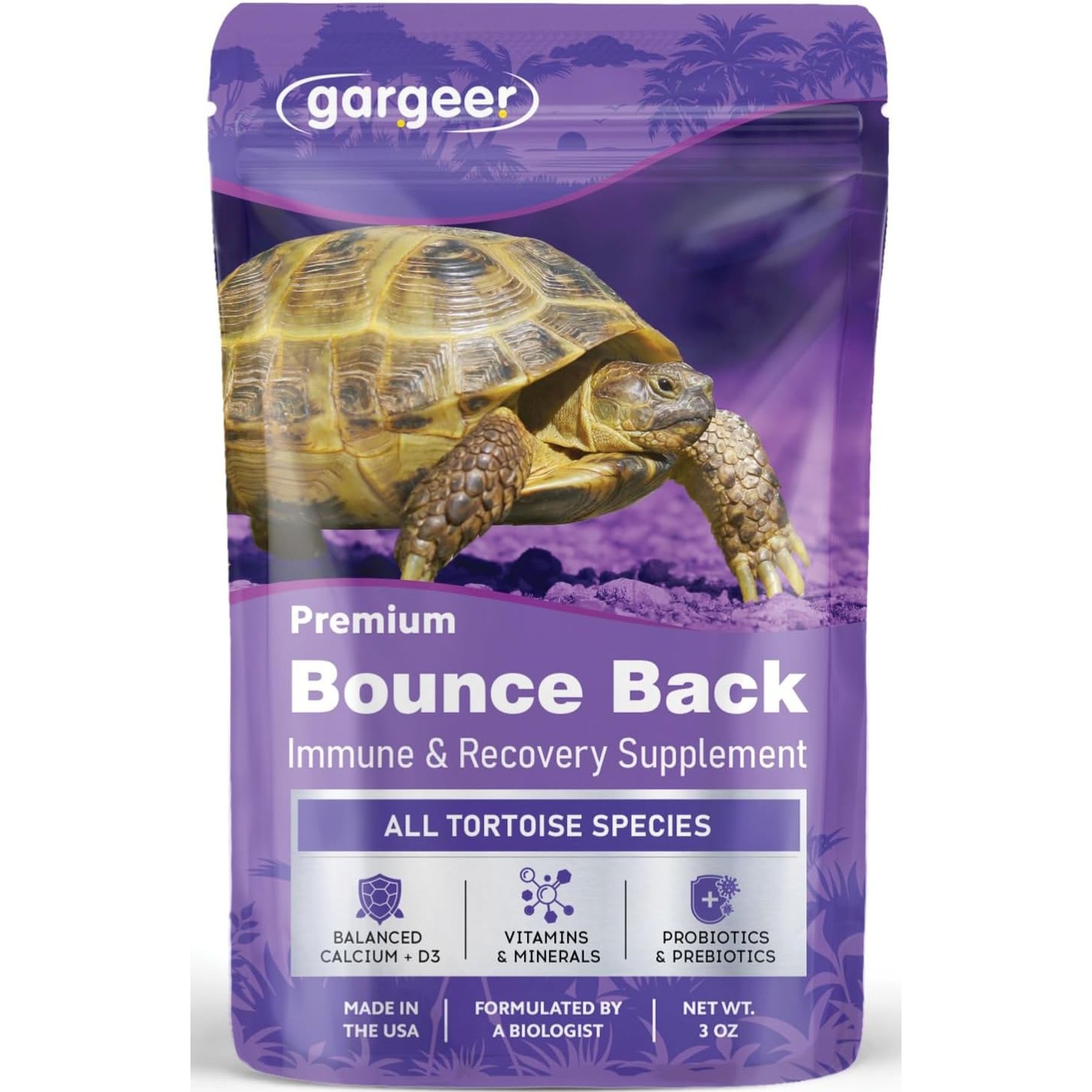 Gargeer Bounce BackImmune & Recovery Support Powder Supplement for Tortoise, 3-oz bag