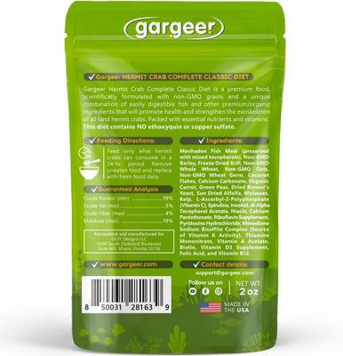Show full view: Gargeer Complete Diet Hermit Crab Food, 2-oz bag slide 2 of 6