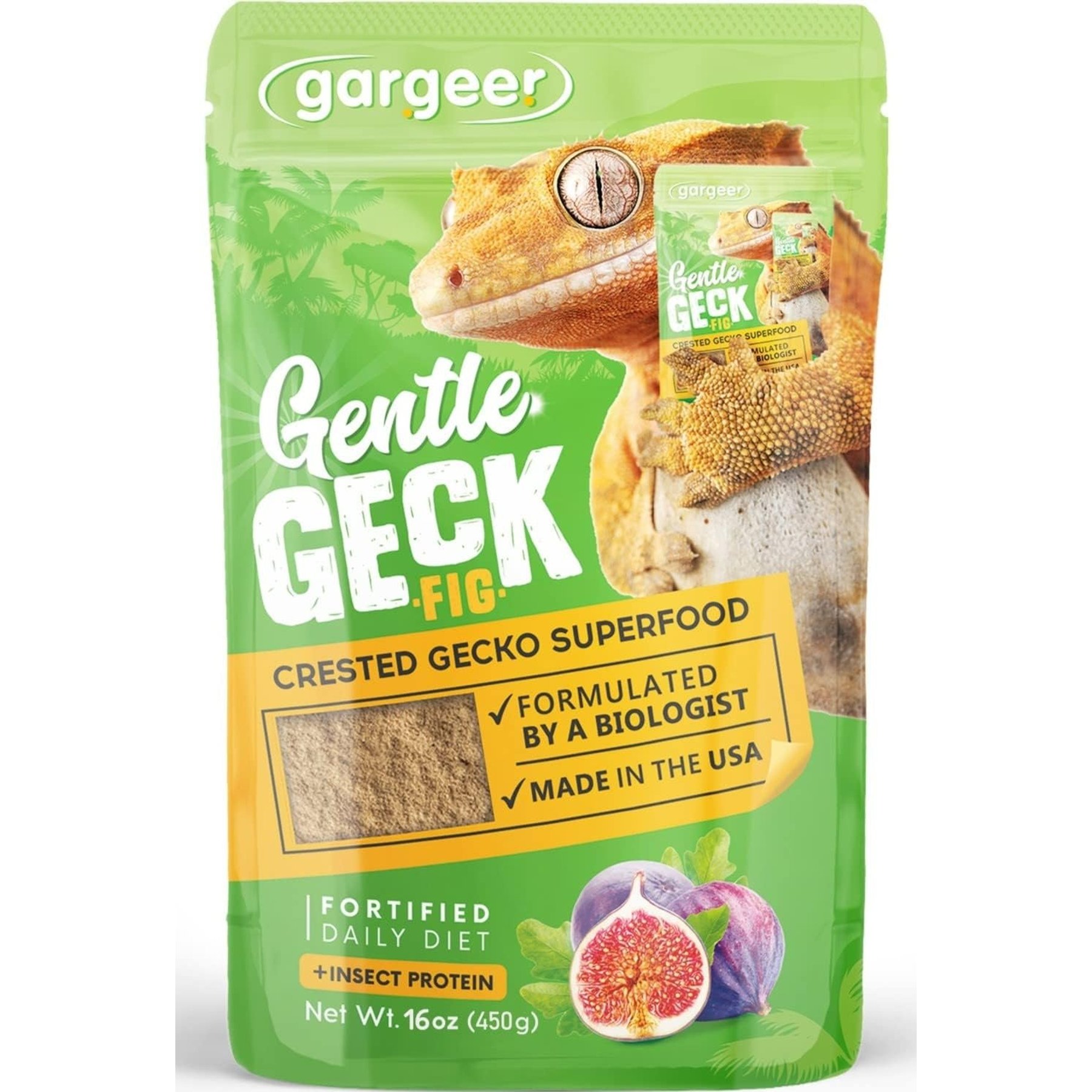 Gargeer Complete Fig Flavored Crested Gecko Food, 16-oz bag