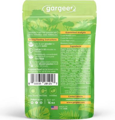 Show full view: Gargeer Complete Fig Flavored Crested Gecko Food, 16-oz bag slide 2 of 6