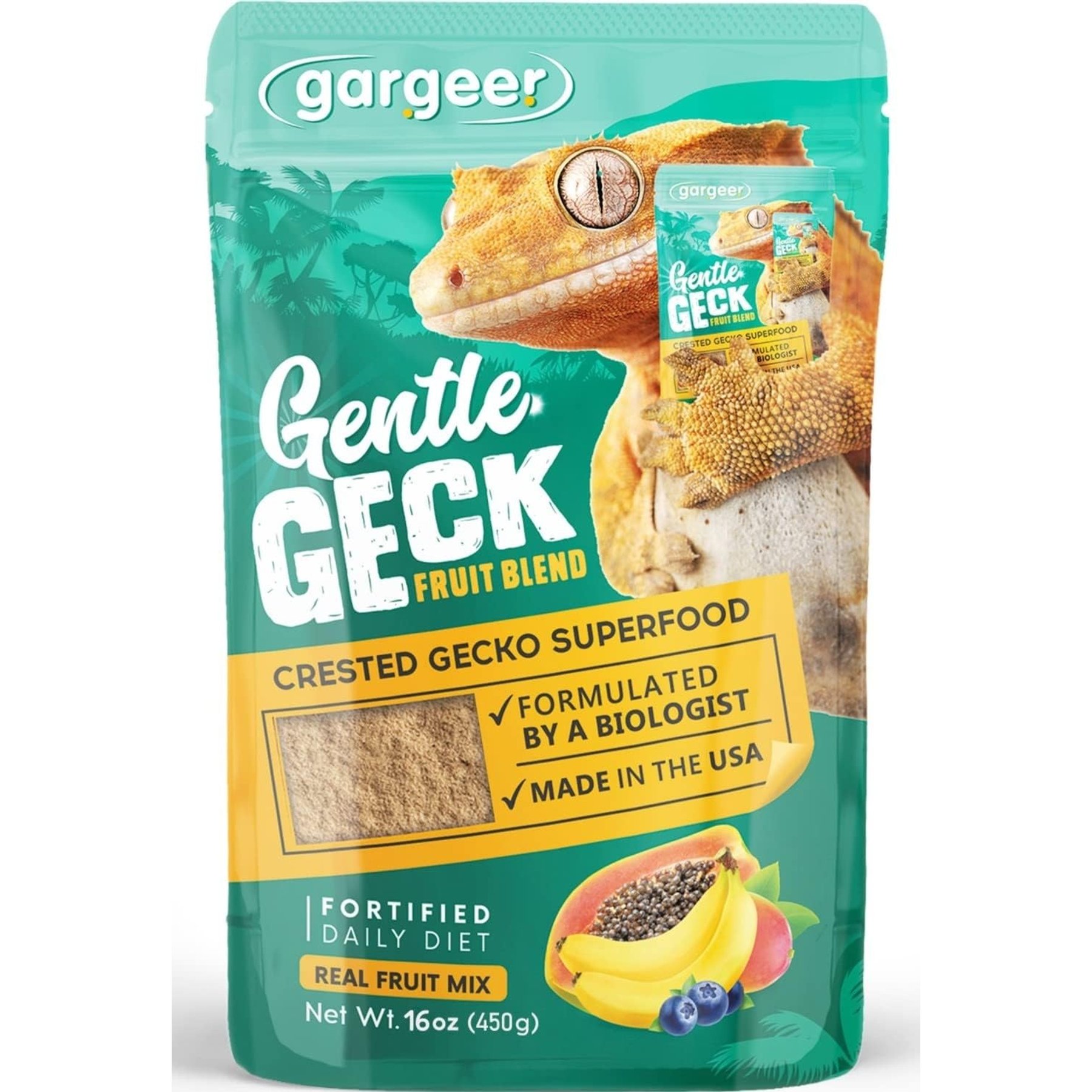 Gargeer Complete Fruit Blend Flavored Crested Gecko Food, 16-oz bag