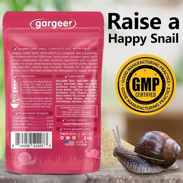 Show full view: Gargeer Complete Fruit Diet Land Snail Food, 2-oz bag slide 2 of 6