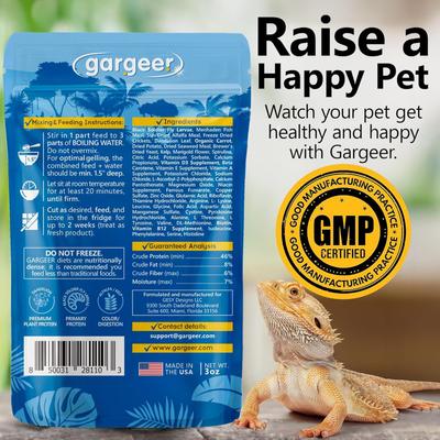 Show full view: Gargeer Complete Gel Diet Bearded Dragon Food, 3-oz bag slide 2 of 7