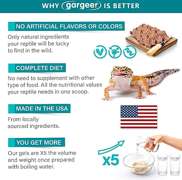 Show full view: Gargeer Complete Gel Diet Leopard Gecko Food, 3-oz bag slide 4 of 6