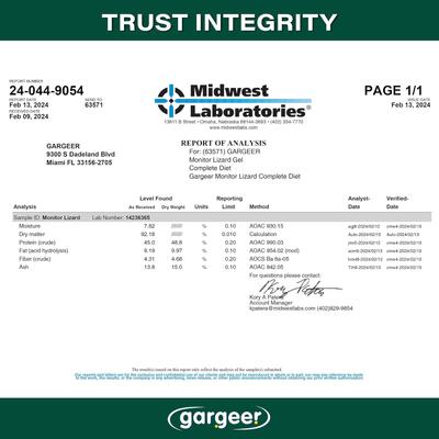 Show full view: Gargeer Complete Gel Diet Monitor Lizard Food, 3-oz bag slide 5 of 6