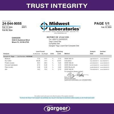 Show full view: Gargeer Complete Gel Diet Tegu Lizard Supplement, 3-oz bag slide 5 of 7