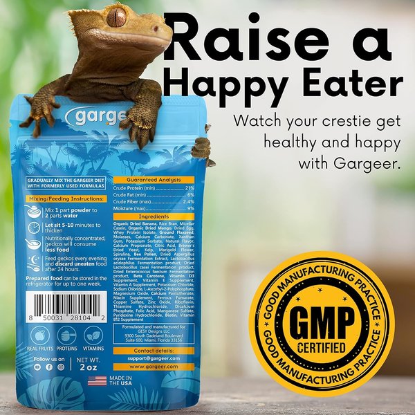 Show full view: Gargeer Complete Mango Flavored Crested Gecko Food, 2-oz bag slide 2 of 5