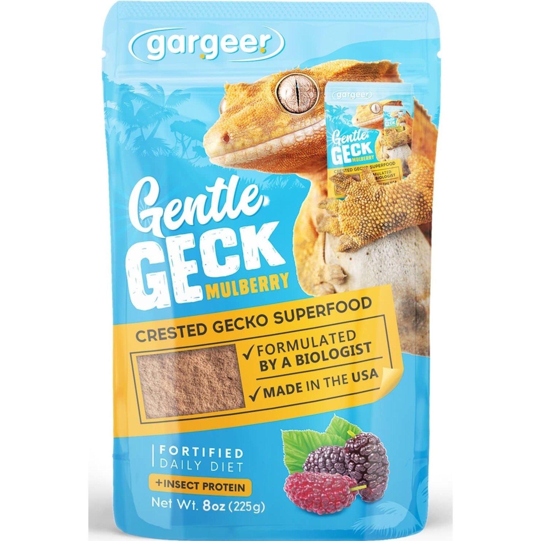 Gargeer Complete Mulberry Flavored Crested Gecko Food, 8-oz bag