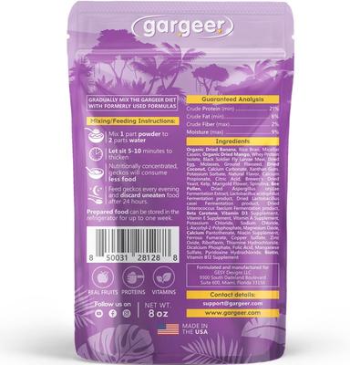 Show full view: Gargeer Complete Tropical Flavored Crested Gecko Food, 8-oz bag slide 2 of 5