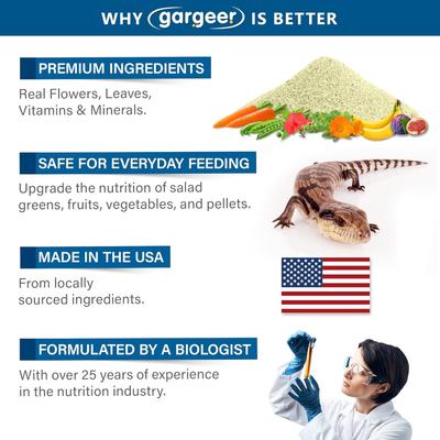 Show full view: Gargeer Flower Salad Mix Blue Tongue Skink Food Topper, 2-oz bag slide 6 of 6