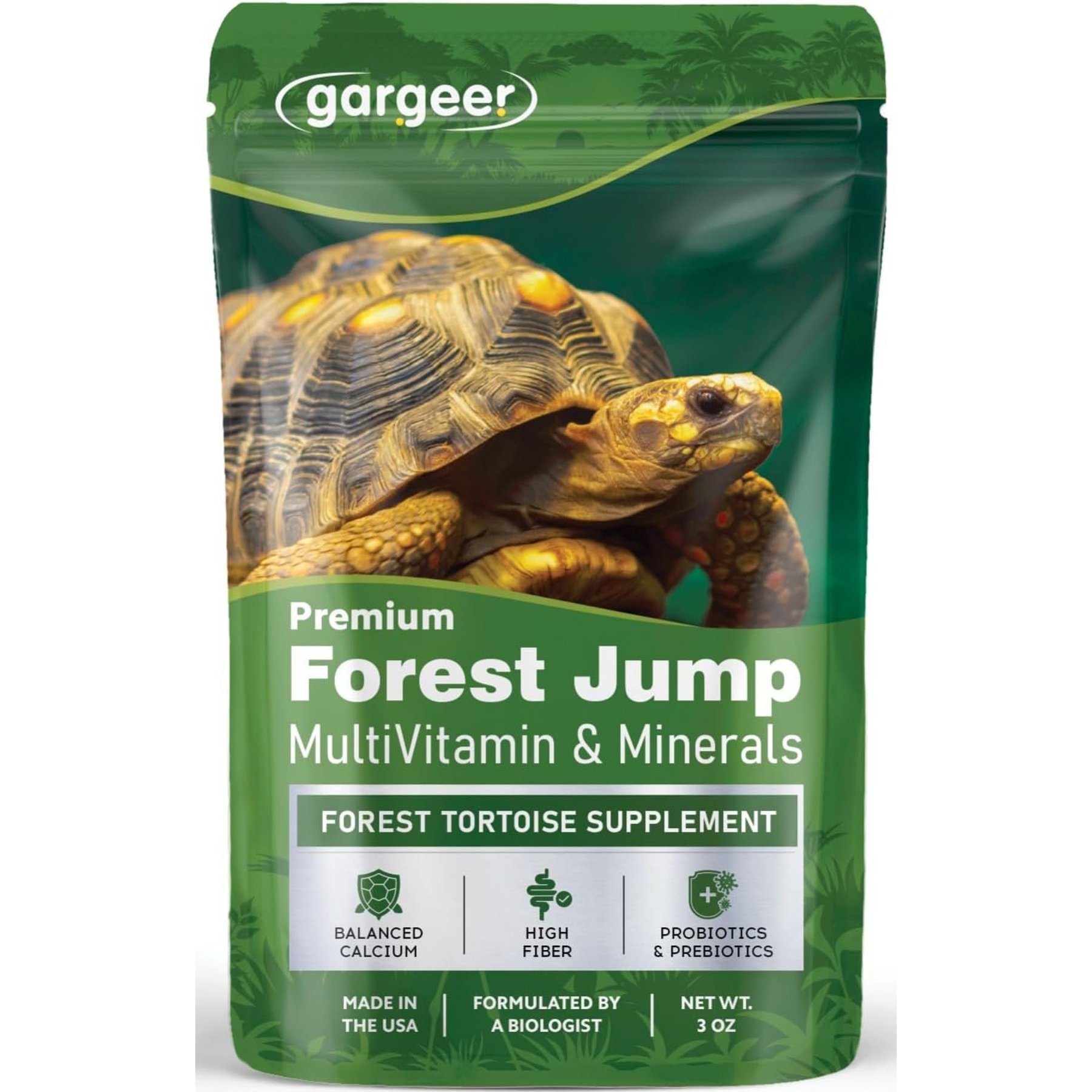 Gargeer Forest Jump Multivitamin & Mineral Powder for Forest Tortoise, 2-oz bag