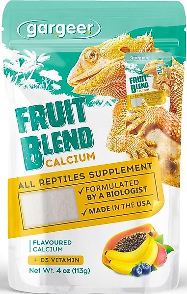 Show full view: Gargeer Fruit Blend Calcium Powder with Vitamin D3 Reptile & Amphibian Supplement, 4-oz bag slide 1 of 5