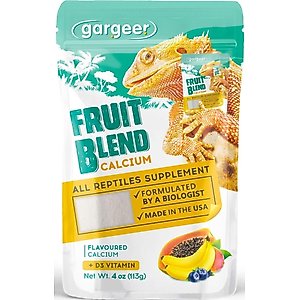 Gargeer Fruit Blend Calcium Powder with Vitamin D3 Reptile & Amphibian Supplement, 4-oz bag