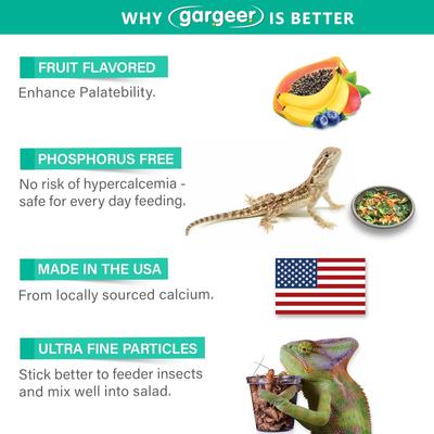 Show full view: Gargeer Fruit Blend Calcium Powder with Vitamin D3 Reptile & Amphibian Supplement, 4-oz bag slide 5 of 5