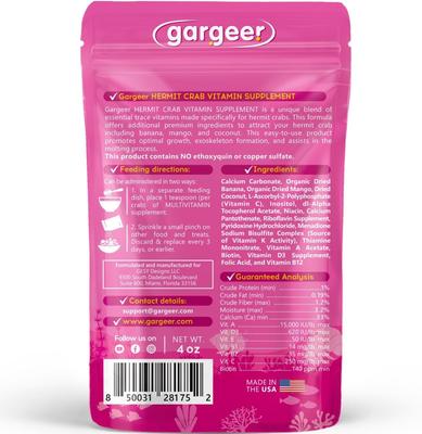 Show full view: Gargeer Hermit Crab Multi-Vitamin Supplement, 4-oz bag slide 2 of 6