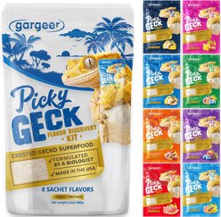 Gargeer Picky Geck Real Fruit & Insect Protein 8 Flavors Sachet Gecko Discovery Kit, 2.4-oz bag