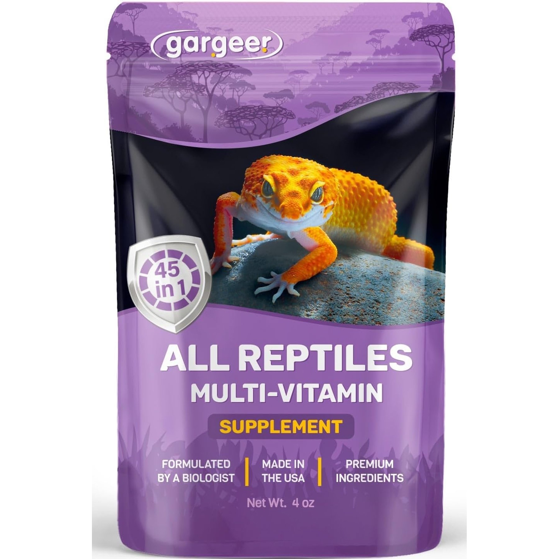 Gargeer Reptile & Amphibian Multi-Vitamin Premium Powder Supplement, 4-oz bag