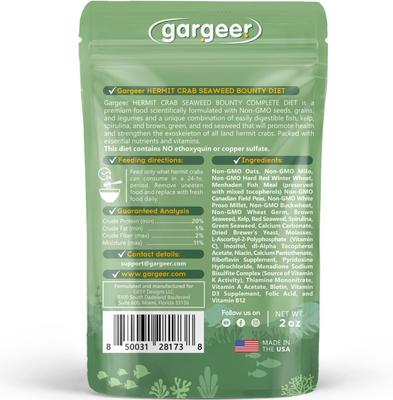 Show full view: Gargeer Seaweed Complete Hermit Crab Food, 2-oz bag slide 2 of 6