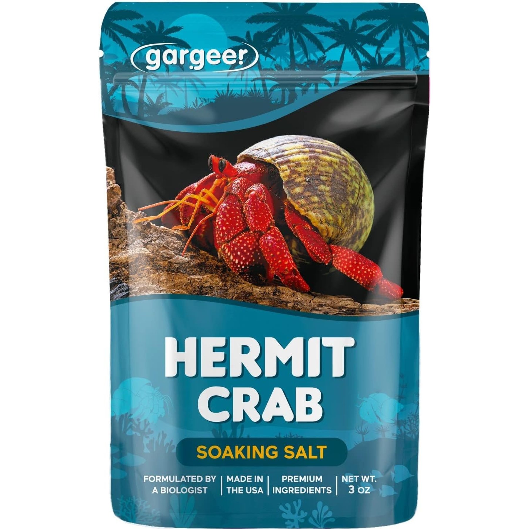 Gargeer Soaking Salt Hermit Crab Supplement, 3-oz bag