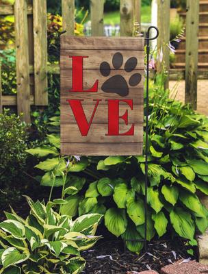 Show full view: Gateway Lane Love Paw Print Garden Flag slide 4 of 5