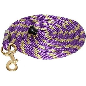 Gatsby Polypropylene Horse Lead & Snap, Dark Purple/Gold, 10-ft