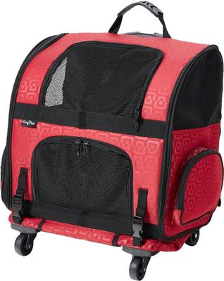 Show full view: Gen7Pets Geometric Roller with Smart-Level Dog & Cat Carrier Backpack, Red, Up to 20-lbs slide 2 of 11