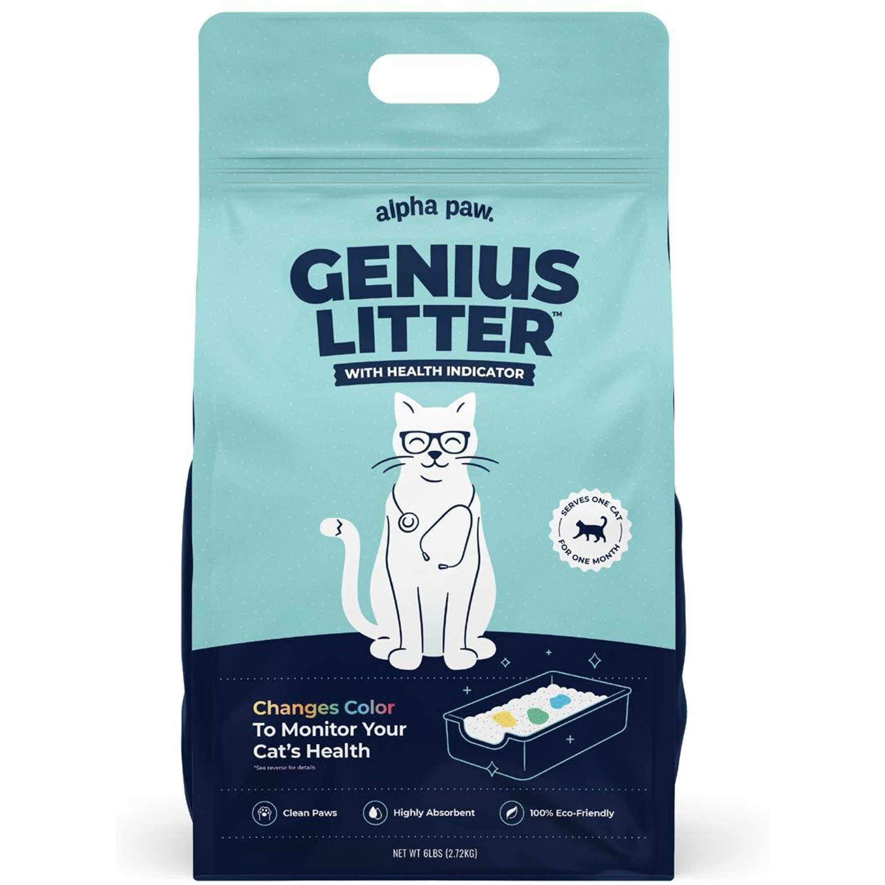 Genius Litter with Health Indicator Cat Litter, 6-lbs