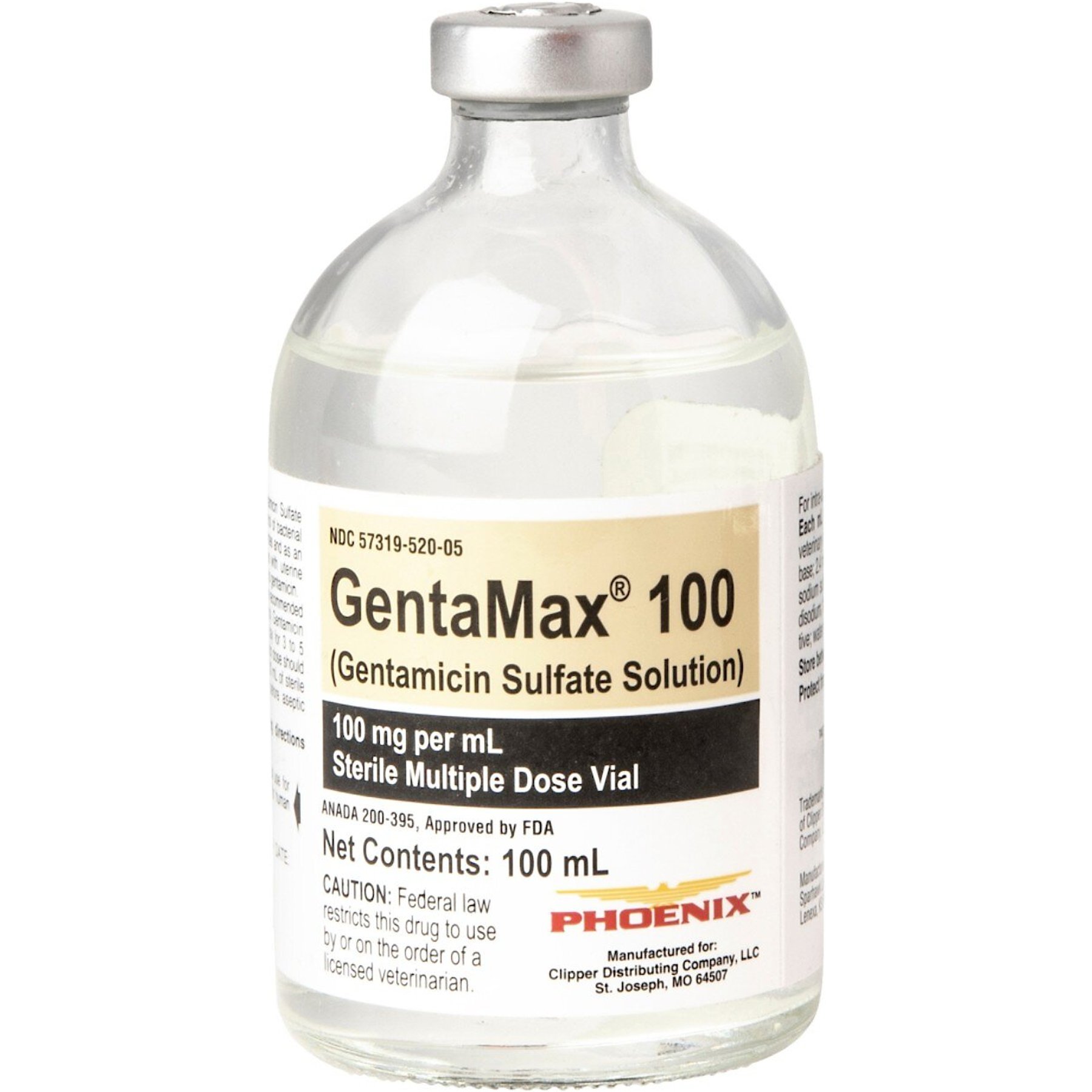 Gentamicin 100-mL Sulfate Solution for Horses, 100 mg/mL