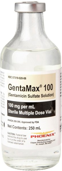 Show full view: Gentamicin (Generic) Sulfate Solution for Horses, 100 mg/mL, 250-mL slide 1 of 5