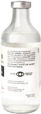 Show full view: Gentamicin (Generic) Sulfate Solution for Horses, 100 mg/mL, 250-mL slide 3 of 5