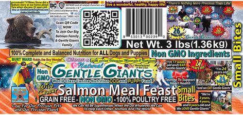 Show full view: Gentle Giants Natural Adult Non-GMO Grain-Free Salmon Small Bites Dry Dog Food, 3-lb bag slide 6 of 11