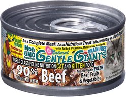 Gentle Giants Natural Non-GMO Beef Grain-Free Cat & Kitten Canned Cat Food, 3-oz, case of 24