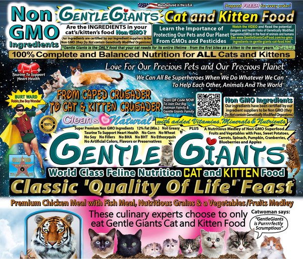 GENTLE GIANTS Natural Non-GMO Chicken & Fish Cat & Kitten Dry Cat Food ... - Non Gmo Kitten Food For Kittens