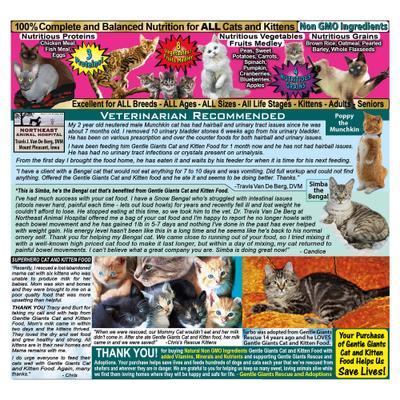 Show full view: Gentle Giants Natural Non-GMO Chicken & Fish Cat & Kitten Dry Cat Food, 18-lb bag slide 6 of 11