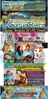 Show full view: Gentle Giants Natural Non-GMO Chicken & Fish Cat & Kitten Dry Cat Food, 3-lb bag slide 3 of 11