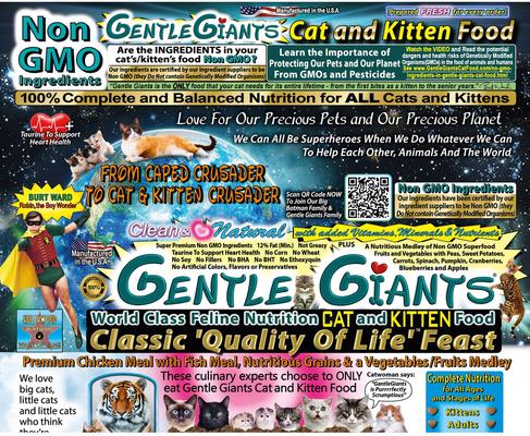 Show full view: Gentle Giants Natural Non-GMO Chicken & Fish Cat & Kitten Dry Cat Food, 9-lb bag slide 4 of 11