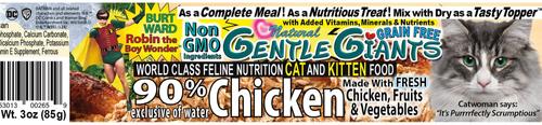 Show full view: Gentle Giants Natural Non-GMO Chicken Grain-Free Cat & Kitten Canned Cat Food, 3-oz, case of 24 slide 7 of 10