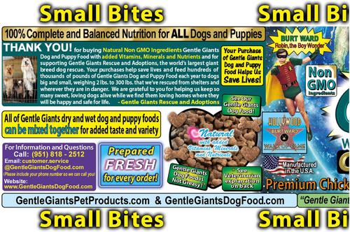 Show full view: Gentle Giants Natural NON GMO Chicken Small Bite Dog & Puppy Dry Food, 24-lb bag slide 10 of 11