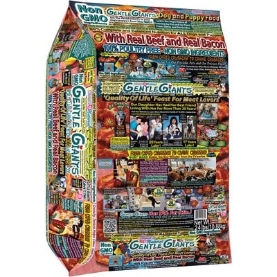 Gentle Giants Gentle Giants Natural Non-GMO Dog & Puppy Beef & Bacon Dry Dog Food, 24-lb bag