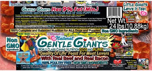 Show full view: Gentle Giants Natural Non-GMO Dog & Puppy Beef & Bacon Dry Dog Food, 24-lb bag slide 6 of 11