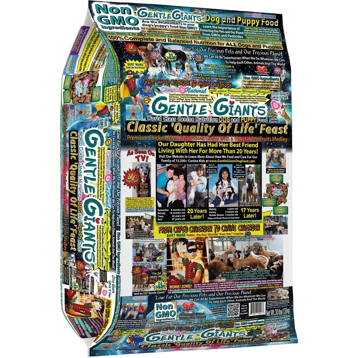 Gentle Giants Natural Non-GMO Dog & Puppy Chicken Dry Dog Food, 60-lb bundle