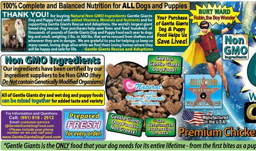 Show full view: Gentle Giants Natural Non-GMO Dog & Puppy Chicken Dry Dog Food, 30-lb bag slide 10 of 11