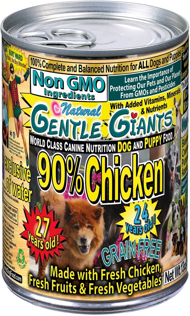 Gentle Giants Natural Non-GMO Grain-Free 90% Chicken Wet Dog Food